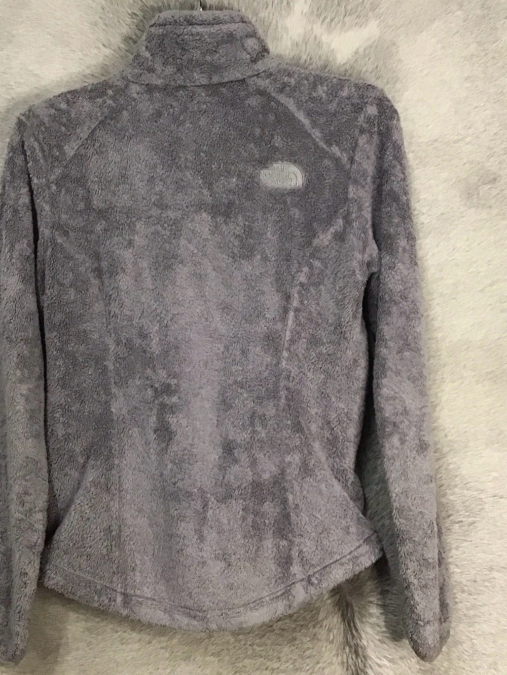 The North Face Women’s Heather Gray Plush Full-Zip Fleece Jacket - Picture 2 of 2